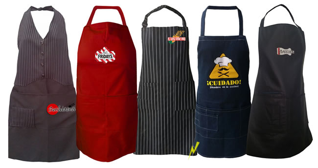 Mandiles con logo bordado