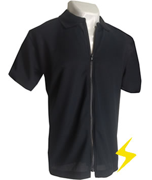 Playera polo dry fit abierta con cierre