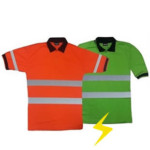 Playera polo neon con reflejantes